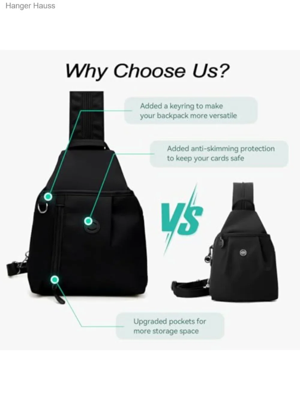 Water-Resistant Oxford Anti Theft Convertible Backpack Crossbody 3-in-1 Travel